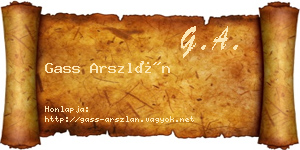 Gass Arszlán névjegykártya